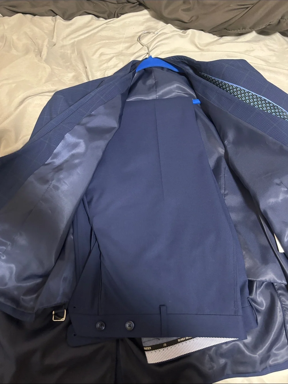 Tailored Navy Windowpane Three Piece suit